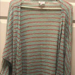 Lularoe Mint green and pink cardigan sweater